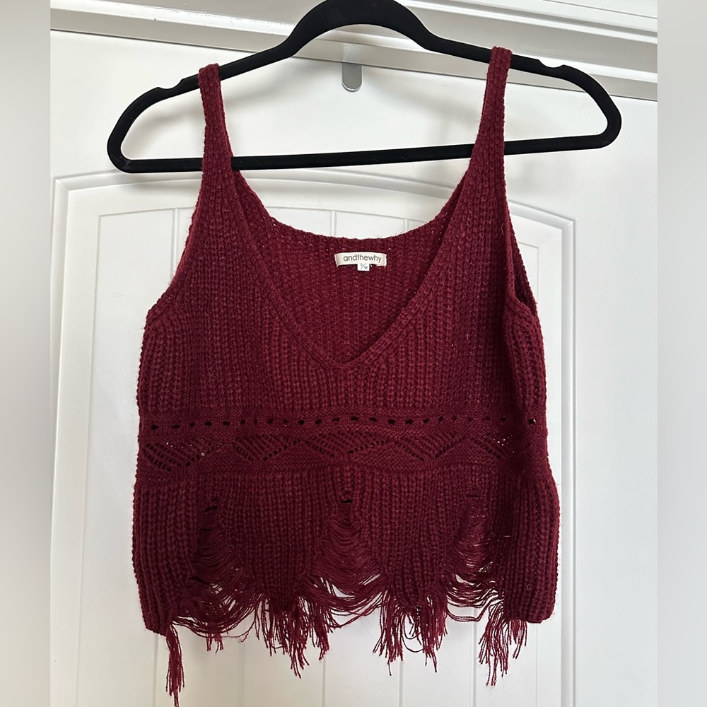 maroon tank sweater